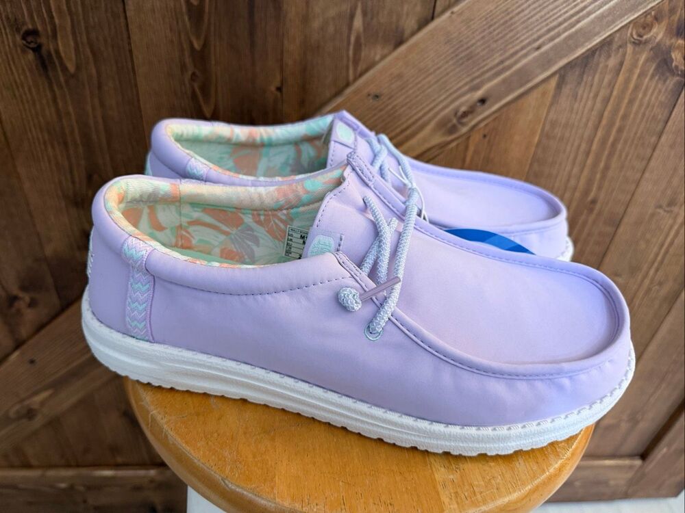 Hey Dude Wally Boardshort Men’s Size 10 Lilac Purple Slip-On Loafers NWT